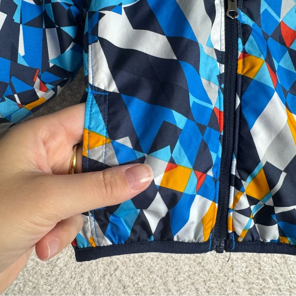 Columbia Baby Blue Colorful Geometric Pattern Fleece Lined ‎ Jacket 3-6 Months